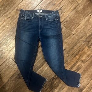 👖 Paige Raw Hem Straight Leg Crop Jeans – Size 31 / 25” Inseam – Dark Wash